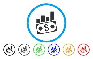 Para yuvarlak simge çizelgeleri