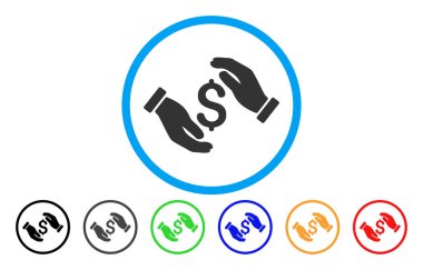 Para Sigortası yuvarlak simge eller