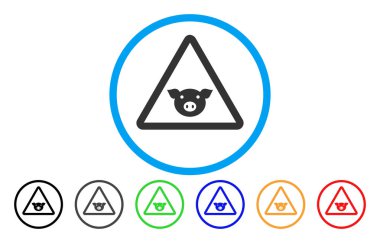 Domuz uyarı yuvarlak simgesi