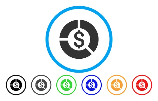 Diagrama de Moeda Ícone Arredondado — Vetor de Stock