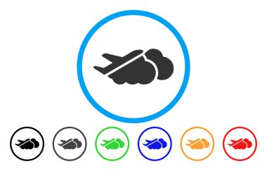 Bulutlar yuvarlak simgesinin üzerine uçak