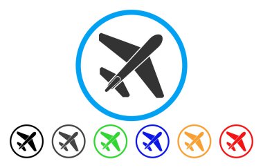 Jet uçak yuvarlak simge