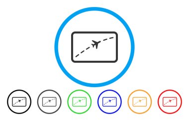 Uçak yol yuvarlak simge