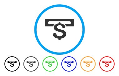 Bankacılık makine yuvarlak simge