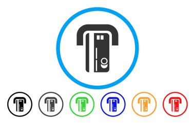 Bankacılık makine yuvarlak simge