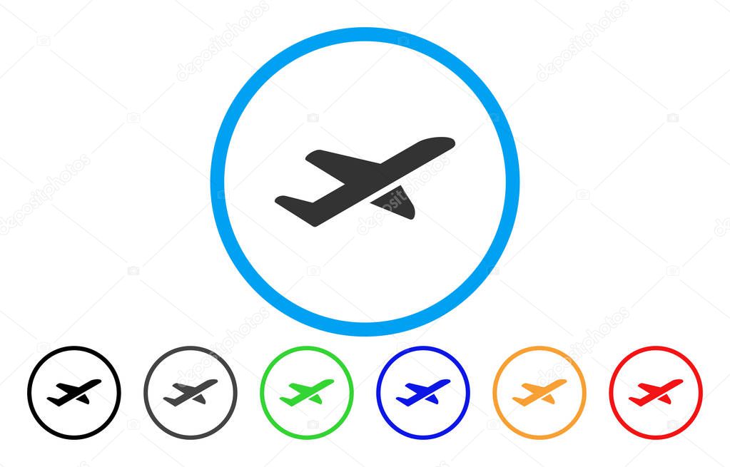 Airplane Takeoff Rounded Icon