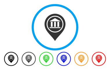 Banka harita işaretçi yuvarlak simgesi