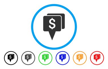 Banka harita işaretçiler yuvarlak simge