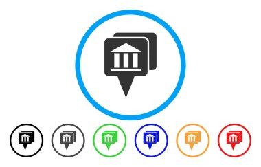 Banka harita işaretçiler yuvarlak simge