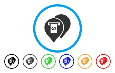 Bankacılık makine işaretçiler simgesi yuvarlak