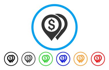 Doları banka işaretleri yuvarlak simge