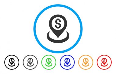 Doları yerleşim yuvarlak simge