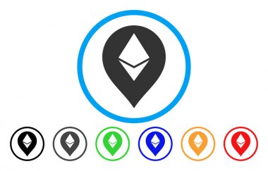 Ethereum harita işareti simgesi yuvarlak