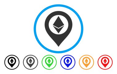Ethereum harita işareti simgesi yuvarlak