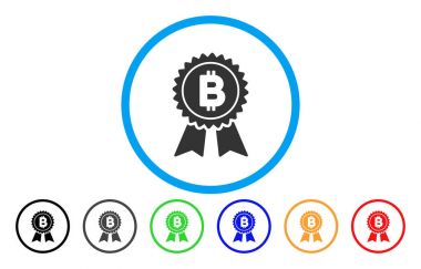 Bitcoin Ödülü mühür düz simgesi