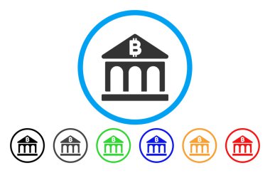 Bitcoin Banka Binası düz simgesi