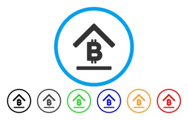 Bitcoin banka çatı düz simgesi