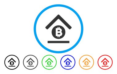 Bitcoin banka çatı düz simgesi