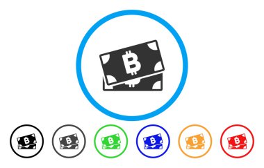Bitcoin banknotlar düz simgesi