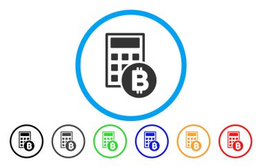 Bitcoin hesap makinesi düz simgesi