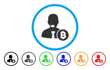 Bitcoin arama işleç düz simgesi