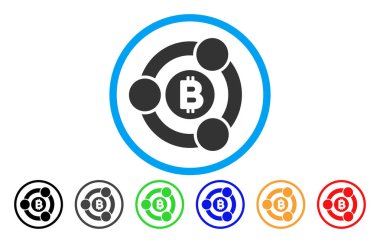 Bitcoin işbirliği düz simgesi