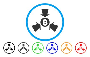 Bitcoin toplamak okları simge düz