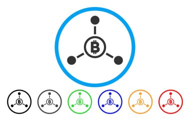 Bitcoin bağlantıları düz simgesi