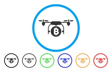 Bitcoin helikopter düz simgesi