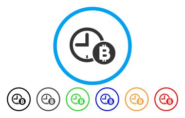 Bitcoin kredi saat düz simgesi