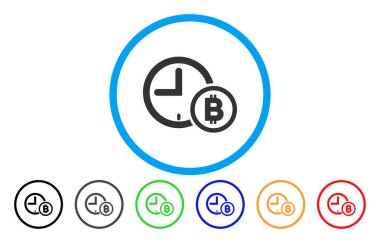 Bitcoin kredi saat düz simgesi