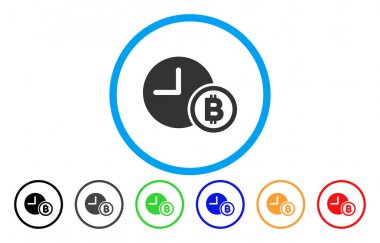 Bitcoin kredi saat düz simgesi