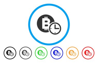 Bitcoin kredi saat düz simgesi