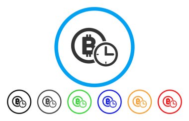 Bitcoin kredi saat düz simgesini