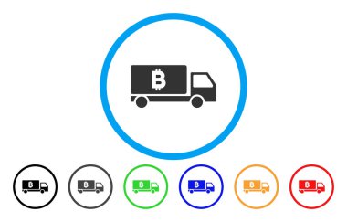 Bitcoin teslim araba düz simgesi