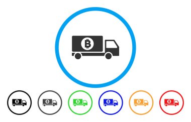 Bitcoin teslim kamyon düz simgesi