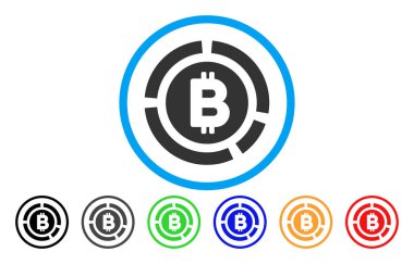 Bitcoin diyagramı düz simgesi