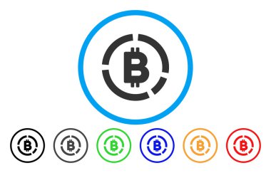 Bitcoin diyagramı düz simgesi