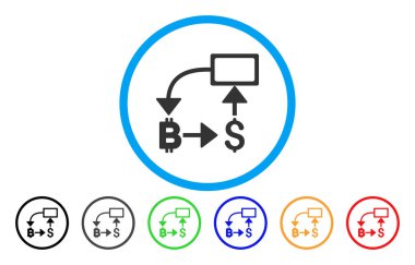 Bitcoin Doları akış şeması düz simgesi