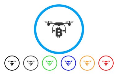 Bitcoin uçak teslim düz simgesi