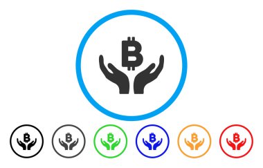 Bitcoin bakım el düz simgesi