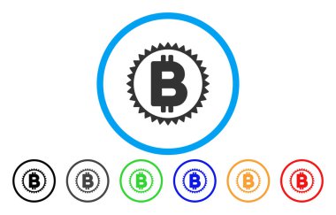 Bitcoin madalya para düz simgesi