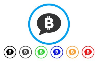 Bitcoin ileti balon düz simgesi