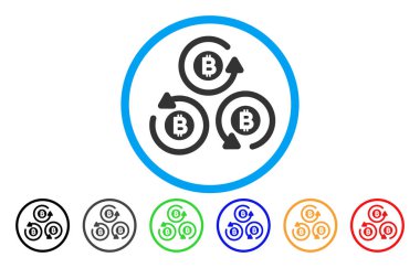 Bitcoin karıştırıcı döndürme düz simgesi