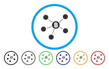 Bitcoin Net yapısı düz simgesi