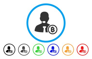 Bitcoin operatör Yöneticisi düz simgesi