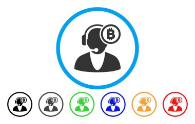 Bitcoin operatör düz simgesi