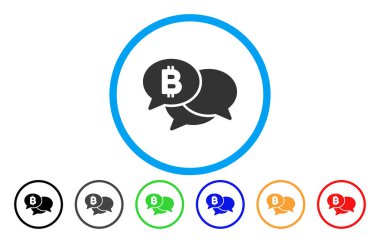 Bitcoin Webinar iletileri düz simgesi