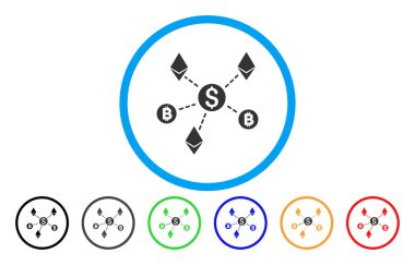 Cryptocurrency ağ düz simgesi