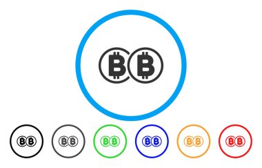 Çift Kişilik Bitcoin düz simgesi